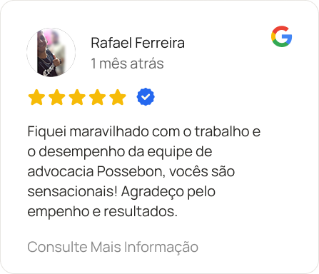 Avaliação 5 estrelas no Google de Rafael Ferreira sobre o escritório Possebon Advogados